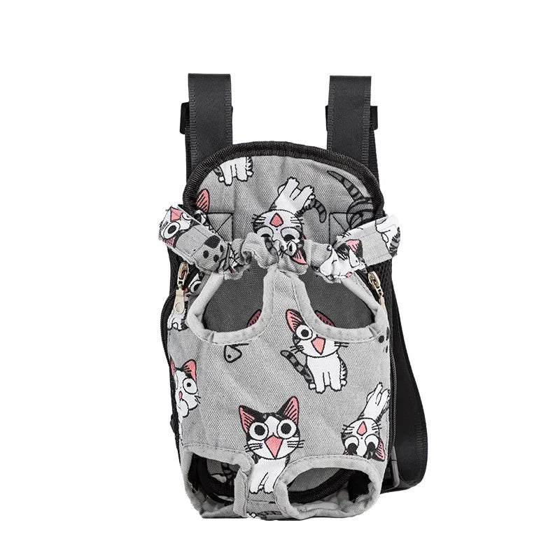 Adjustable Double-Shoulder Pet Carrier Backpack, Prints and Colors