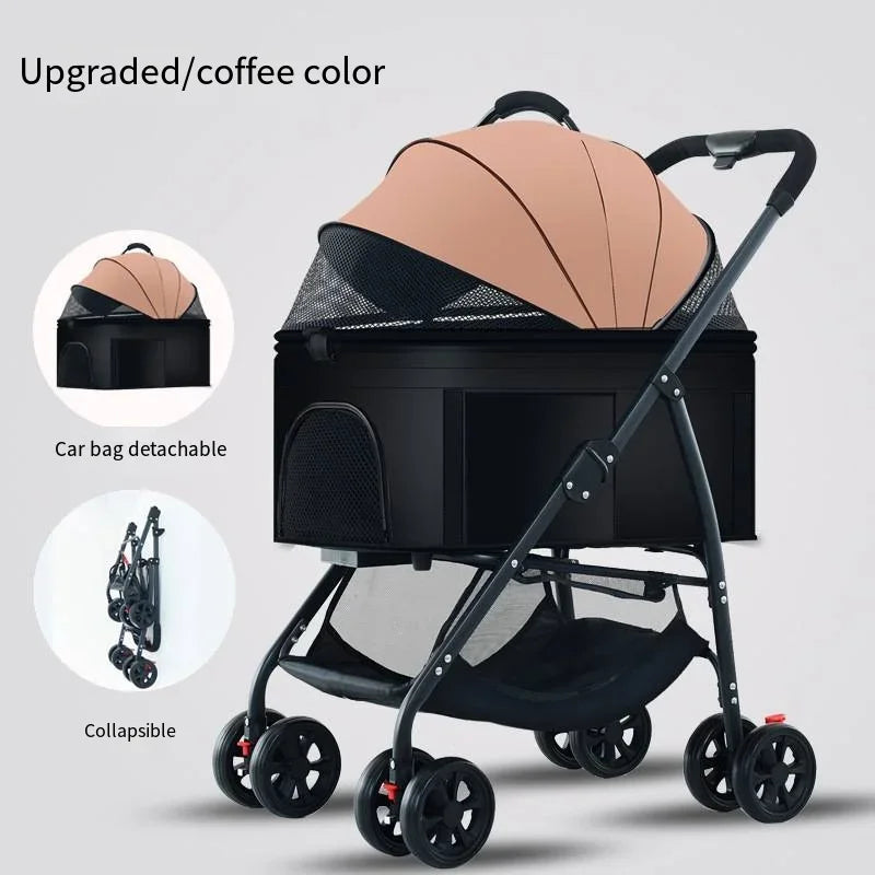 3-in-1 Foldable Pet Stroller for Small & Medium Dogs and Cats