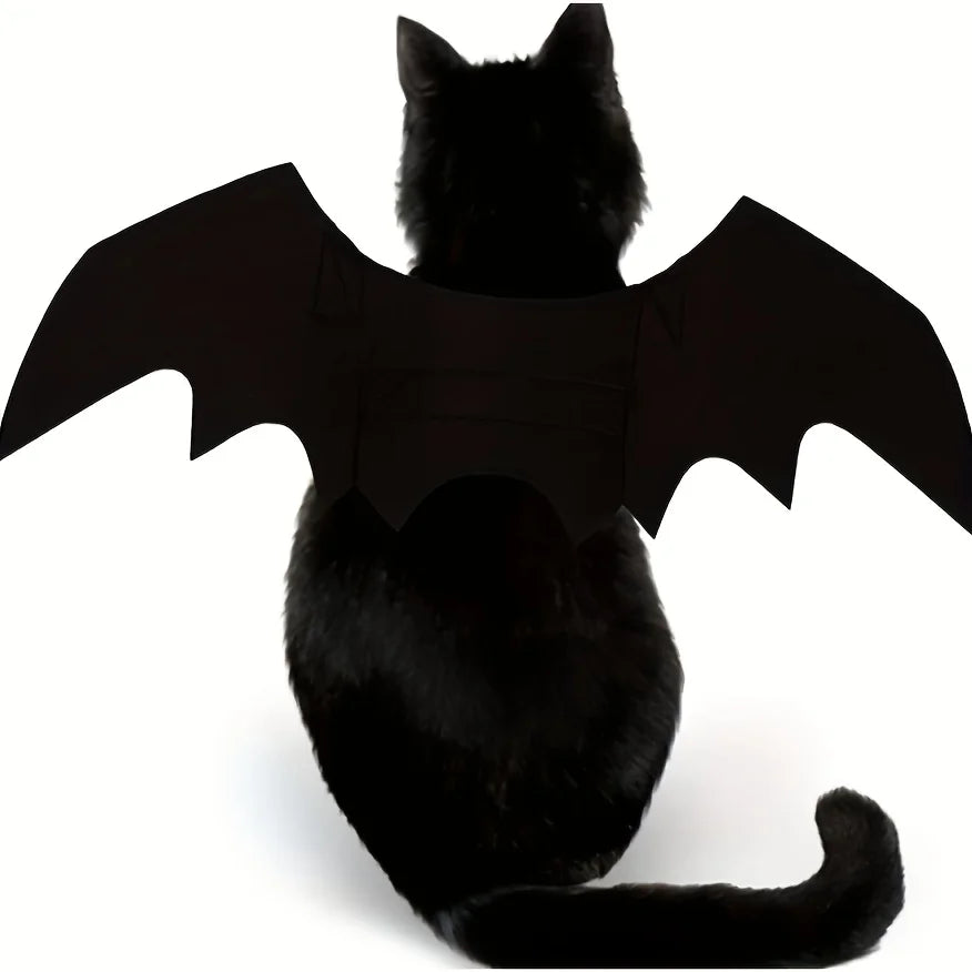 Pet Bat Wings Adjustable Costume, Soft Polyester Material, Cute Cosplay Outfit for Cats Small Dogs Halloween Party