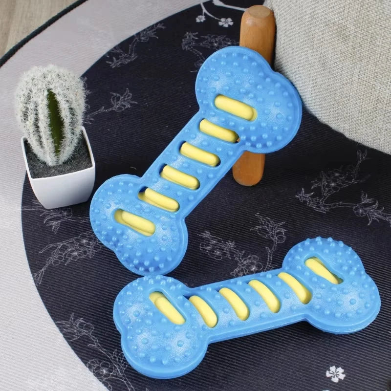 Squeaky Rubber Bone Stick Chew Toy for Puppies