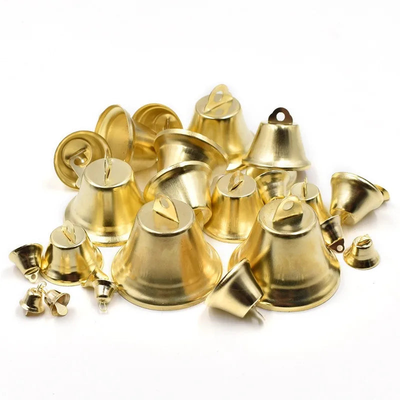 10/20/30Pcs Xmas Gold Small Jingle Bells Hangable Metal Bell Wedding Christmas Decor DIY Crafts Pet Accessories-35/38/45/50mm