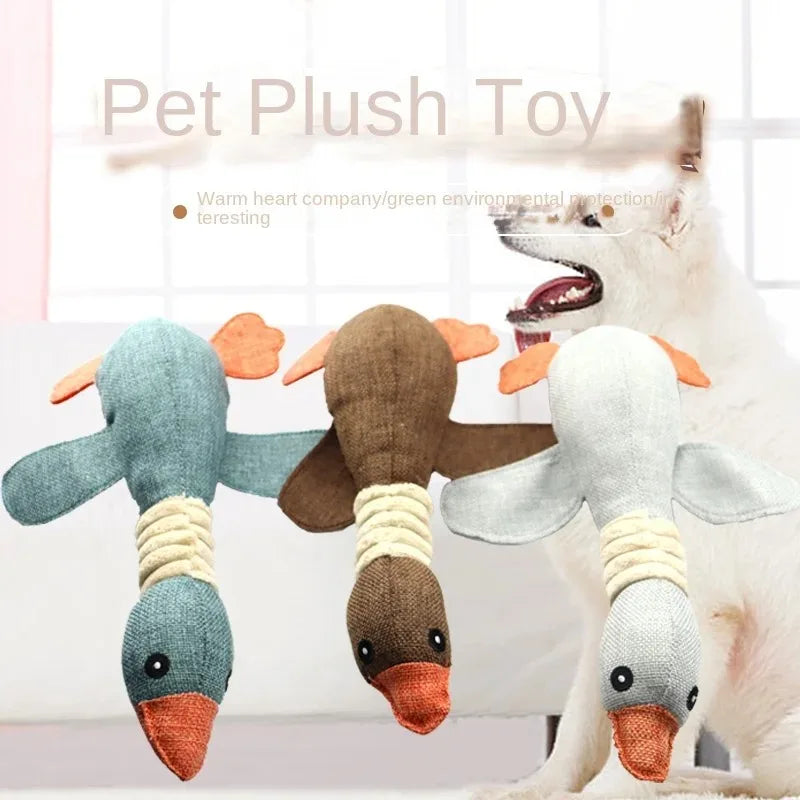 1Pcs Durable Goose Squeaky Chew Toys for Dogs and Cats Teeth Cleaning Pet Supplies Cute Safe Material Sturdy
