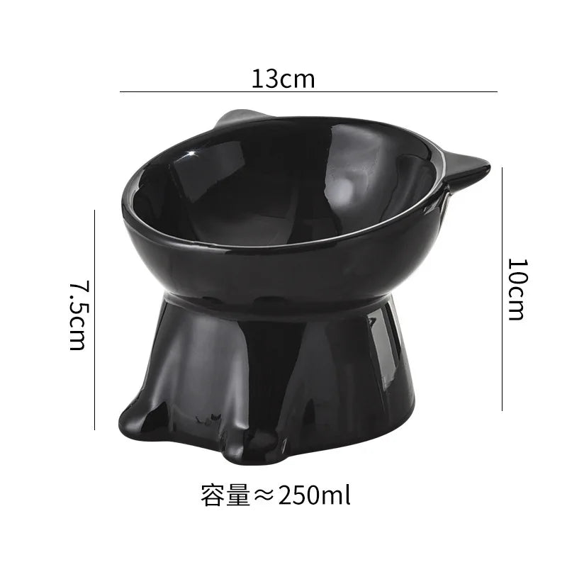15-Degree Tilted Raised Cat Bowl with Anti-Tip Base