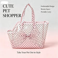 Cute 2Pcs Pet Combo Heart Mesh Dog Bag Floral Sakura Collar Outdoor Walking Kit for Small Dogs Cats