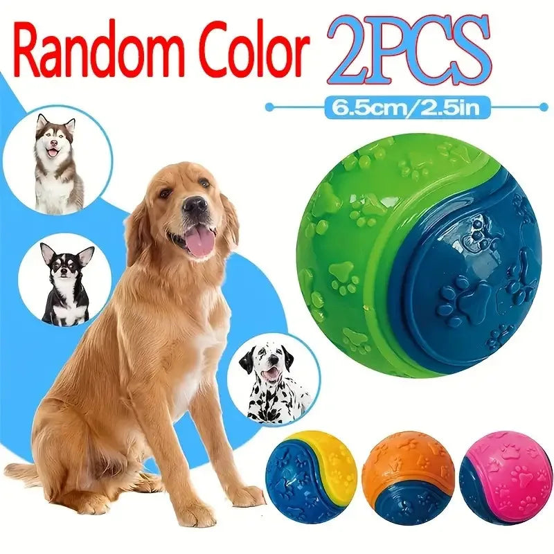 Medium Squeaky Rubber Dog Balls, 2 Pack