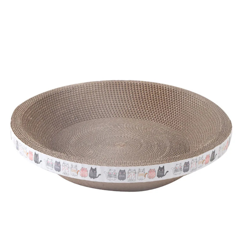 Corrugated Cardboard Cat Scratcher Bowl Bed, Two Sizes
