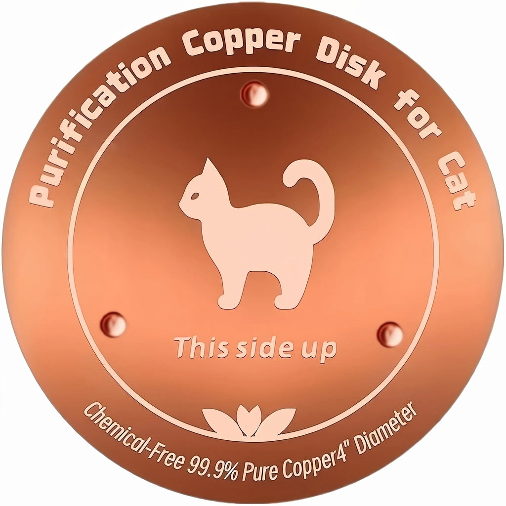 Copper pet water dispenser with a three-point support design, made of 99.9% pure copper. Suitable for various pets such as dogs