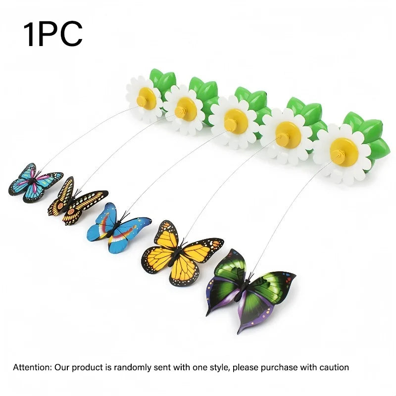 1PCS Electric Butterfly Cat Toy Shake Rotating Flying Automatic Humming Bird Intelligence Training Funny Pet Toys Random Color