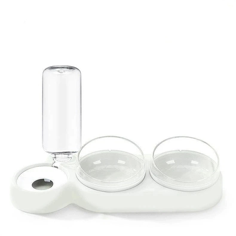 3-Bowl Pet Feeding Station with Water Dispenser