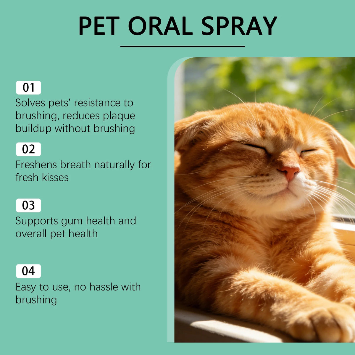 Pet Oral Spray - Fresh, Clean, Protective, Gentle, Effective and Plaque-Reducing for Cats and Dogs' Dental Hygiene