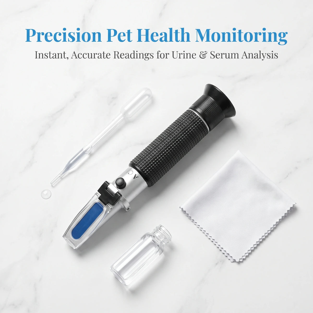 Pet Health Refractometer - Animal Clinical Tool for Urine SG & Serum Protein Levels, Ideal for Dogs, Cats & Large Animals