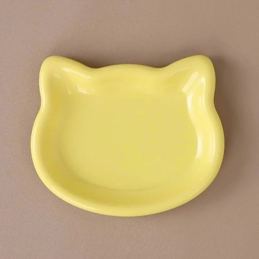 Cat-Shaped Non-Slip Cat Food Bowl, Single or 4-Piece Set