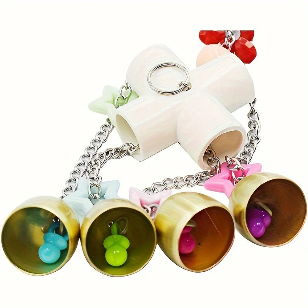 1 Set of Bird Cage Bells, Pet Bird Cage Decoration Pendant, Parrot Bell Toy