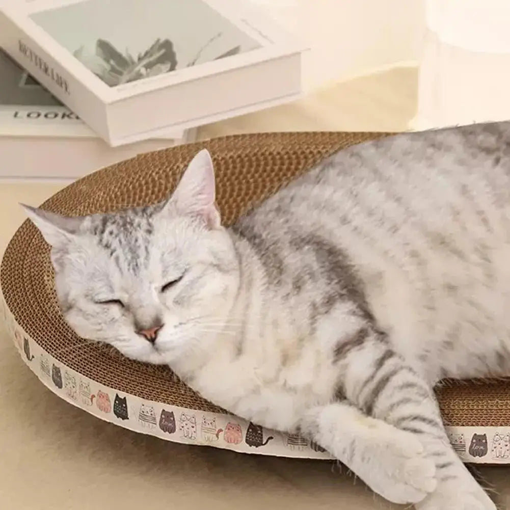 Winter Corrugated Cat Scratcher Cat Scrapers Round Oval Grinding Claw Toys for Cats Wear-Resistant Cat Bed Nest Cat Accessories