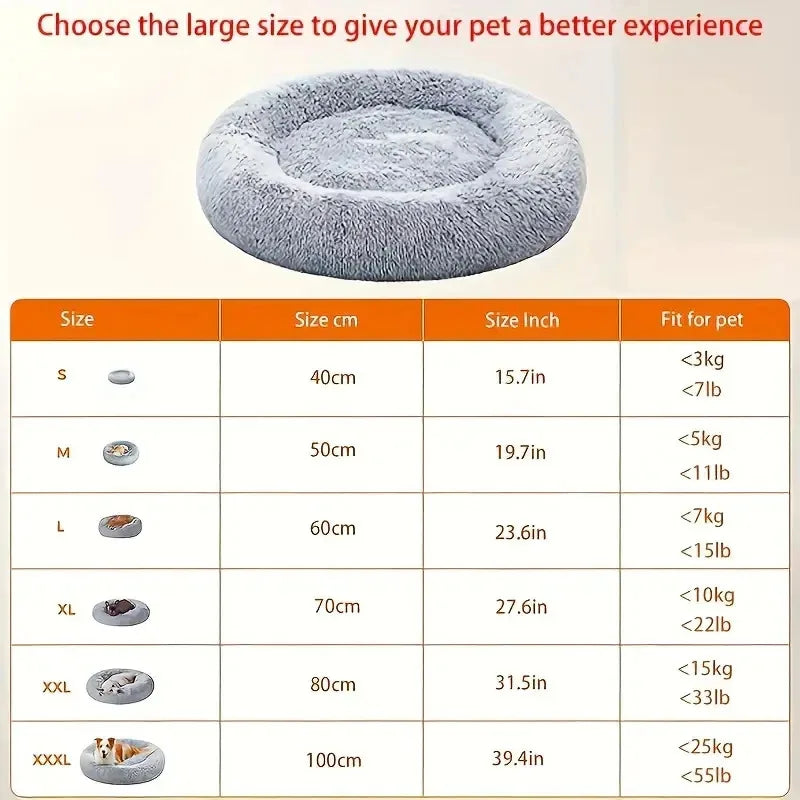 Soft Long Plush Dog Bed House – Cozy Pet Basket, Cushion, Cat Mat, Best for Dogs & Cats