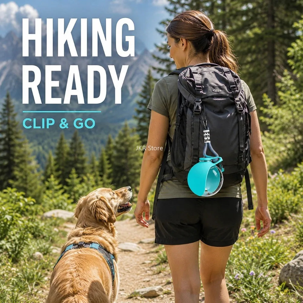 Dog Travel Water Bottle with Cup-Style Drinking Bowl