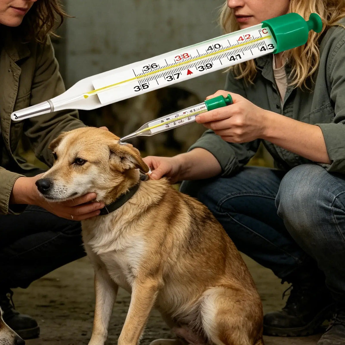 Pet Thermometer with Stretch Cord & Tail Clip Veterinary Temperature Sensor for Dogs Cats Horses Cattle Sheep Farm Livestock