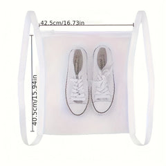 Reusable Sneaker Dryer & Washer Bag, Honeycomb Mesh with Zipper & Strap, Elastic Adjuster for Most Dryer Doors, Easy To Install