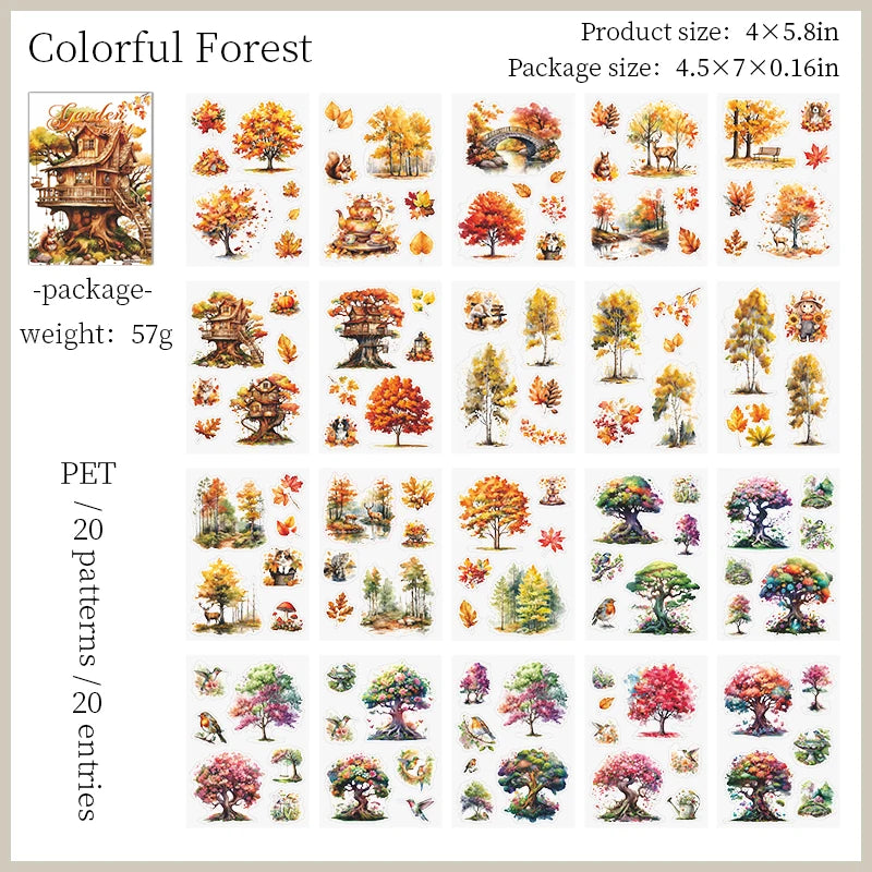 20 pcs my Secret Garden Stickers aesthetic PET Sticker book Decorative Diary Album Scrapbooking supplies material