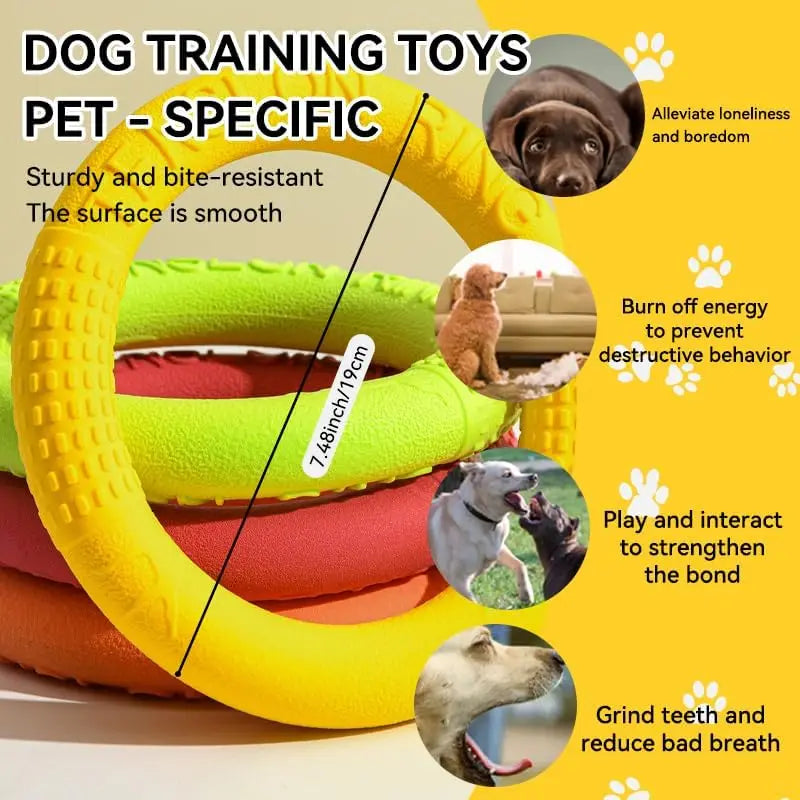Floating Water Dog Toys Pet Flying Disk Training Ring Interactive Toy Puller Resistant Aggressive Chewing for Small Medium Dogs