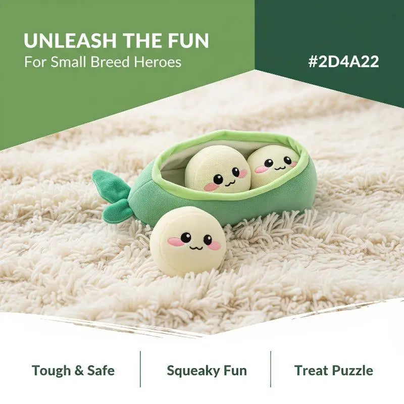 Pea Pod Pet Chew Toy Soft Plush Squeaky Bite Resistant Teeth Grinding for Small Pets Cats Dogs Home Entertainment