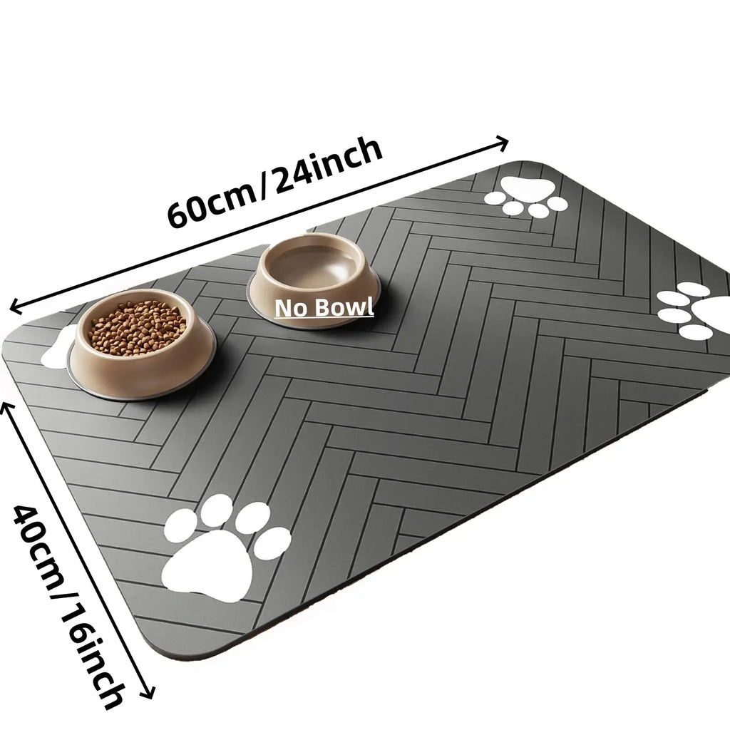 S（Little Kitten）、M、L Absorbent Pet Feeding Mat, Waterproof Placemat for Dog & Cat Food & Water Bowls, Quick-Dry Rubber Backing