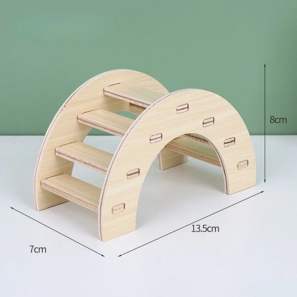 New Wooden Hamster Villa Easy to Install Durable Seesaw Swing Chewable Cage Accessories Hamster Climb Toy Pet Supplies