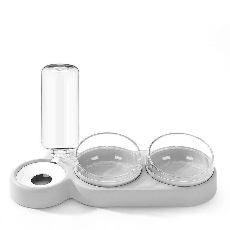 3-Bowl Pet Feeding Station with Water Dispenser