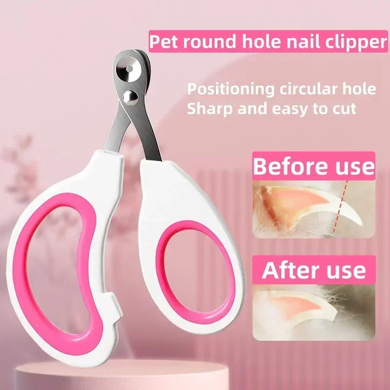 Pet Nail Clippers for Cats Anti Bleeding Design Pet Dog Nail Trimmer for Small Dogs Grooming Scissors Durable Stainless Steel