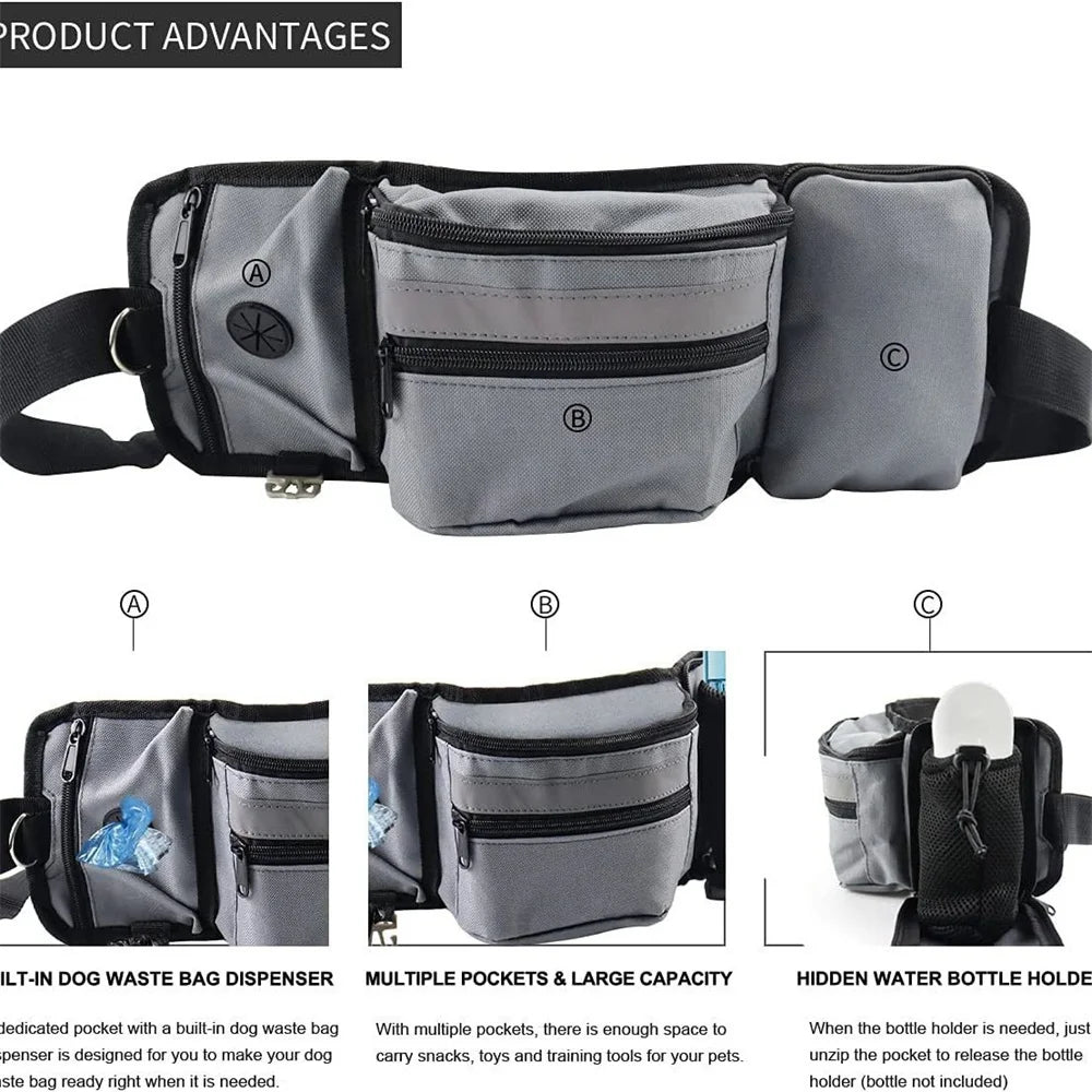 Pet DogTraining Waist Bag Snack Bag Multi-functional Dog Outdoor Walking Feeding Bag Portable Belt Accompanying Dogs Treat Pouch
