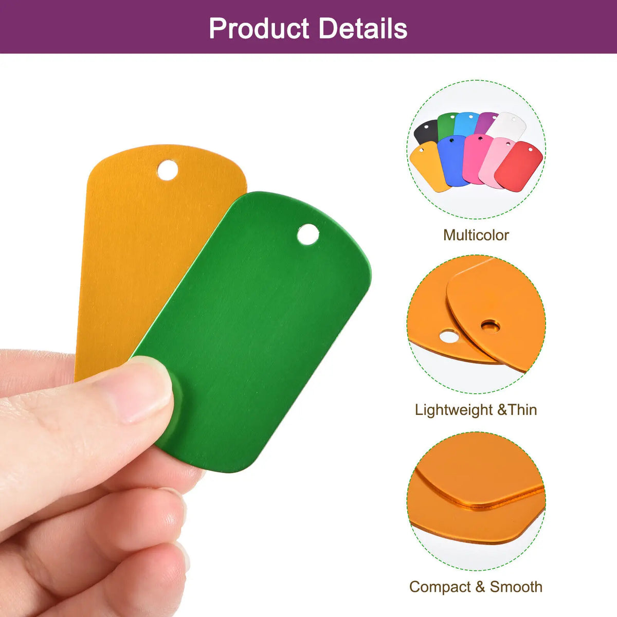 Blank Aluminum Pet Tags for DIY Stamping, 10 or 20 Pack