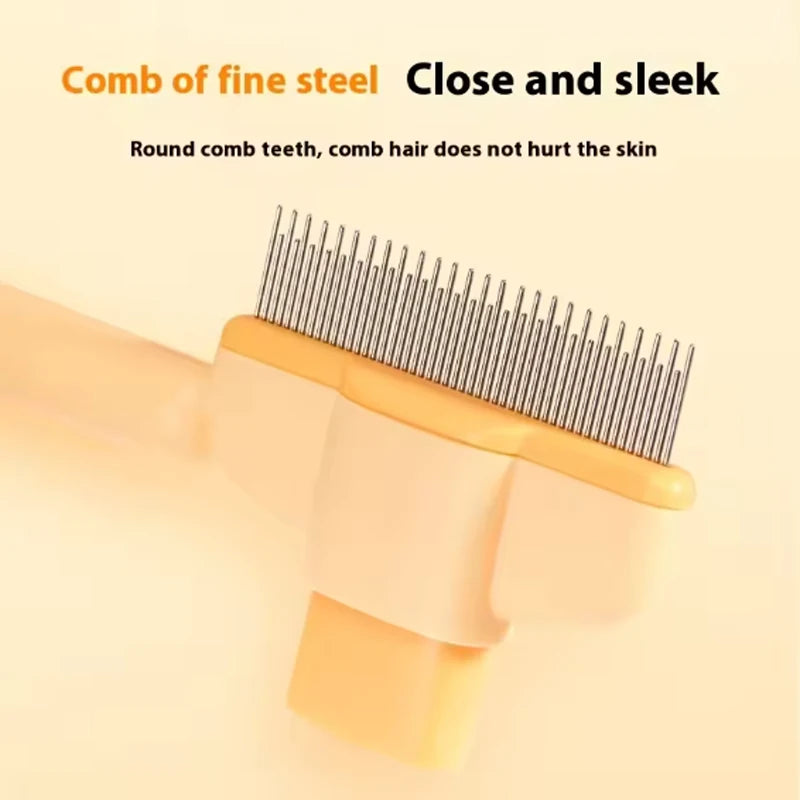 Dual-Purpose Comb for Cats Floating Teeth Hair Remover Brush with Needle Design for Pet Grooming Tool for Long/Short Fur
