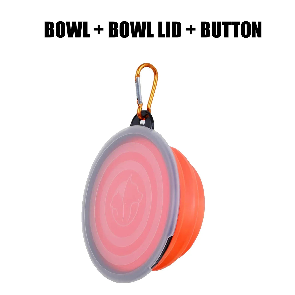 Collapsible Travel Bowl with Keychain Clip, 13 cm