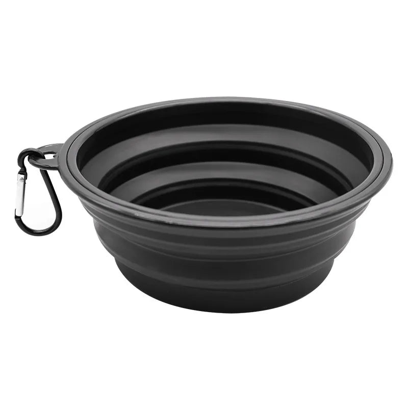 2-in-1 Portable Pet Food and Water Container with Folding Bowl