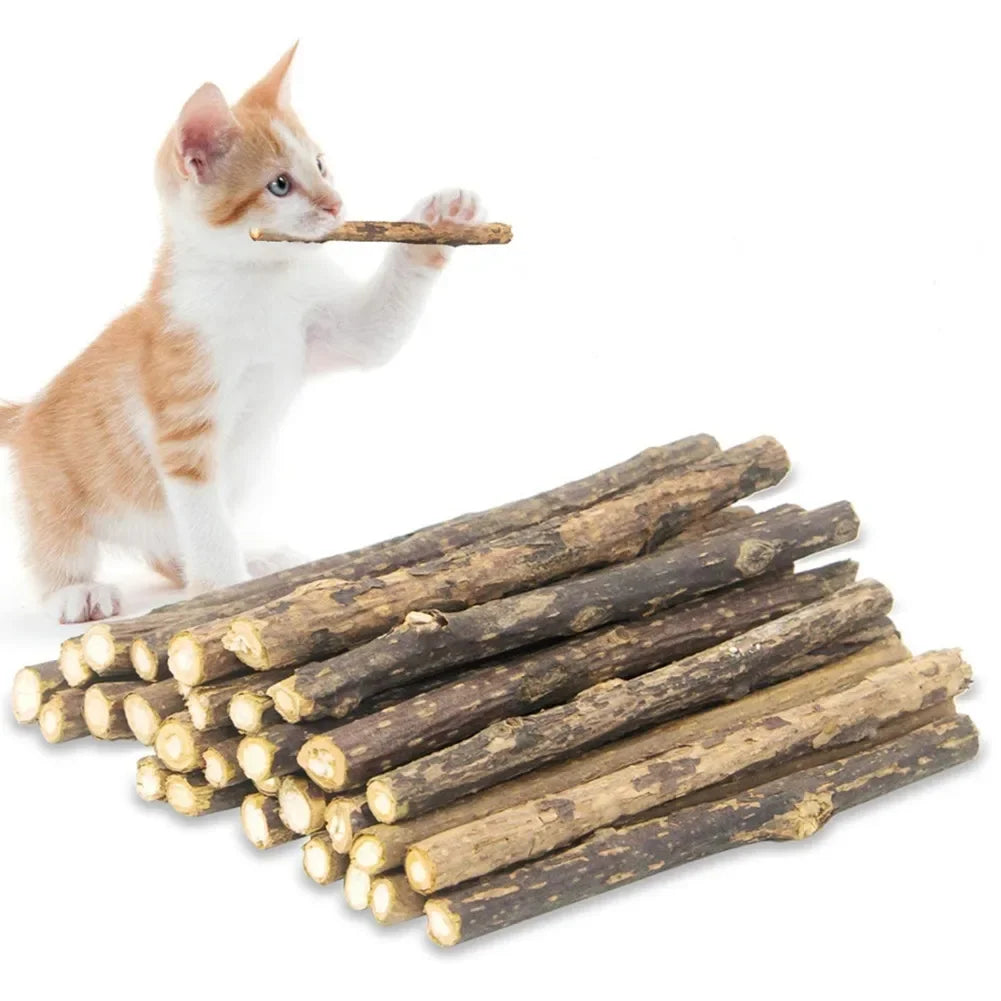 Natural Silvervine Matatabi Chew Sticks for Cats, 15 Pack