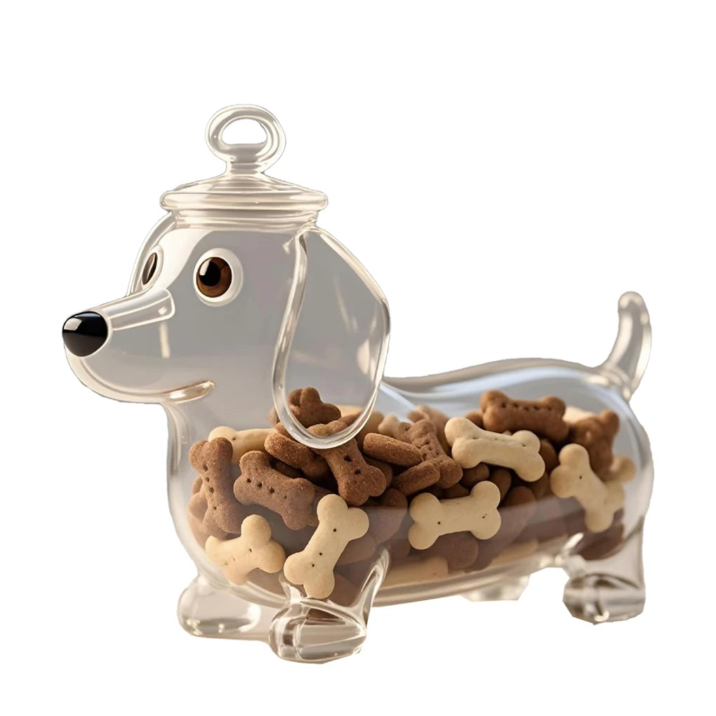 Dachshund Glass Treat Jar with Lid