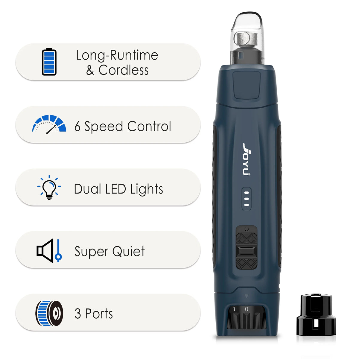 6-Speed Quiet Pet Nail Grinder with Dual LED Lights