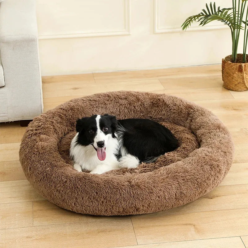 Soft Long Plush Dog Bed House – Cozy Pet Basket, Cushion, Cat Mat, Best for Dogs & Cats