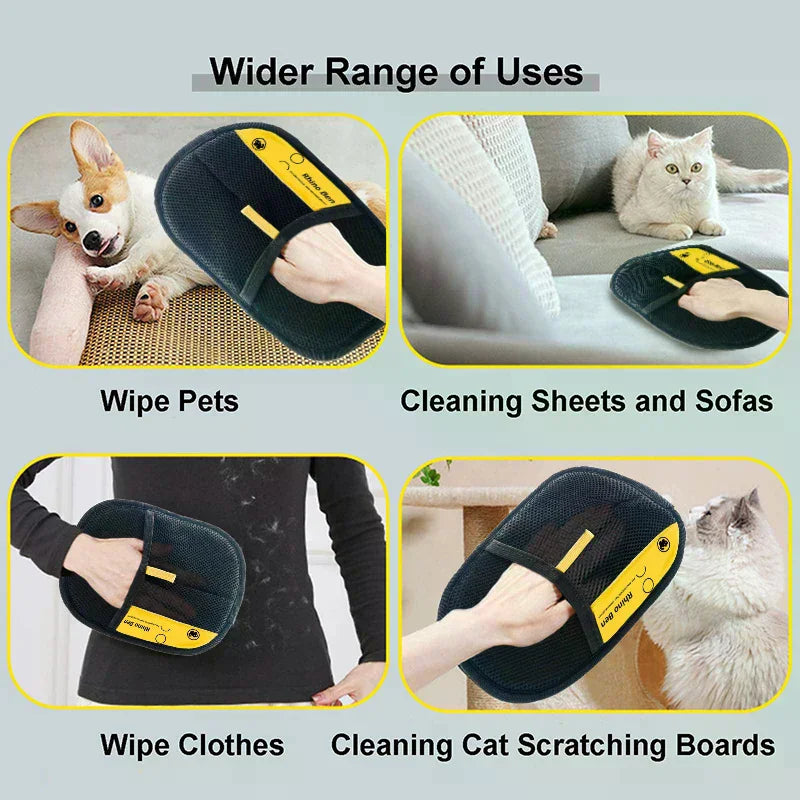 Pet Hair Remover Electrostatic Gloves, Pet Hair Removal Glove For Cats & Dogs