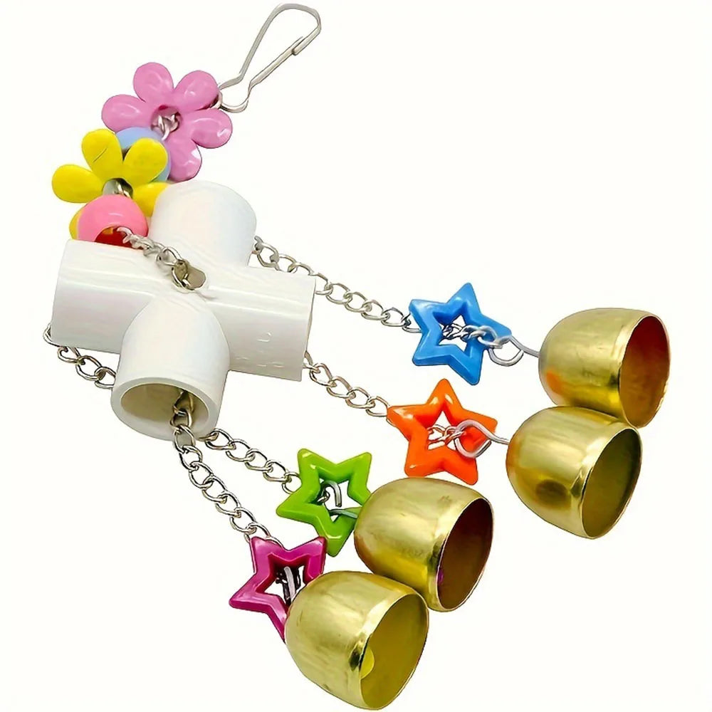 1 Set of Bird Cage Bells, Pet Bird Cage Decoration Pendant, Parrot Bell Toy