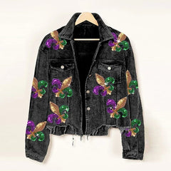 Fleur Sequin Corduroy Coat