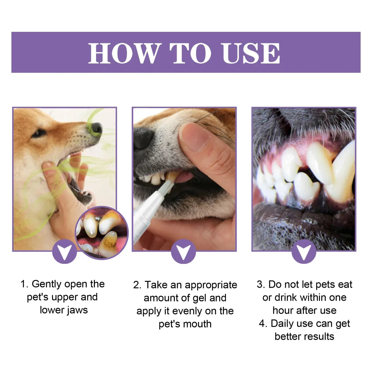 Pet Oral Care Gel for Dogs Cats Deep Cleaning Teeth Stain Remover Fresh Breath Dental Hygiene Plaque Control Water Additive