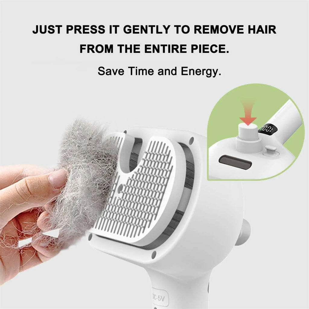Steamy Dog Brush Electric Spray Cat Hair Brush 3 in1 Dog Steamer Brush for Massage Pet Grooming Removing Tangled and Loose Hair