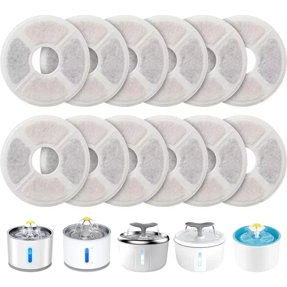 New Replacement Filter for Cat Dog Water Drinking Fountain Activated Carbon Replaced Filters  Fountain Dispenser Feeders 6-12pcs