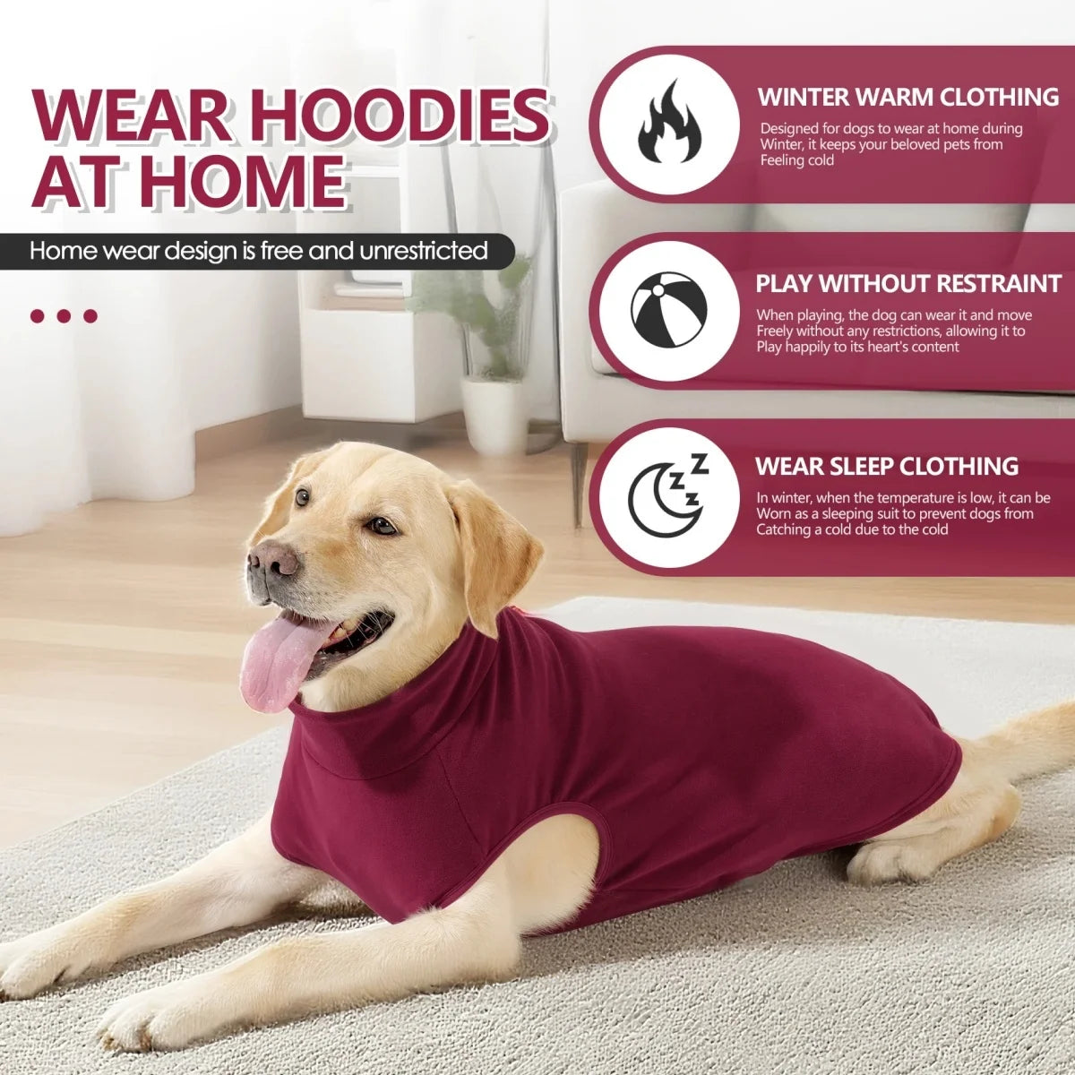 Cozy Solid Color Dog Sweater Soft Rug washing Lightweight Dog Clothes Stretchy Pullover Dog  for Small Medium Large Dogs