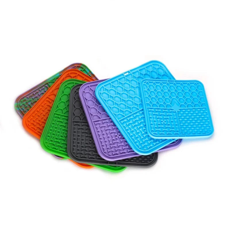 Pet Dog Cat Licking Pad Licking Pad Anti Choking Slow Food Utensils Slow Food Bowl Licking Plate Pet Cat Yogurt Meal Mat