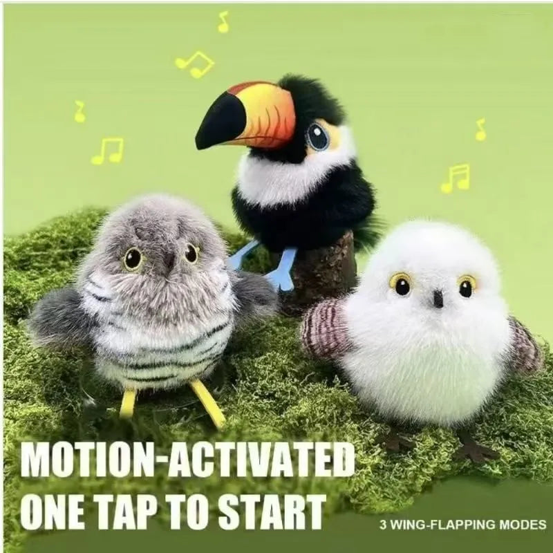 Electric Flapping Bird Cat Toy with Teasing Stick