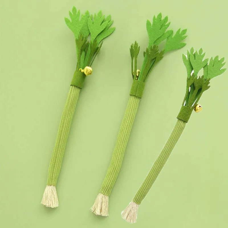 Cat Chew Toy Teasing Stick Squeaky Bell Chew-resistant Kitten Toy Teeth Grinding Interactive Training Cat Toy