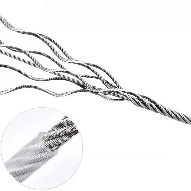 1pc 2/5/10meters Versatile Clothesline Stainless Steel Rope for Outdoor Camping Traction Ropes Thickened Dog Pet Leash