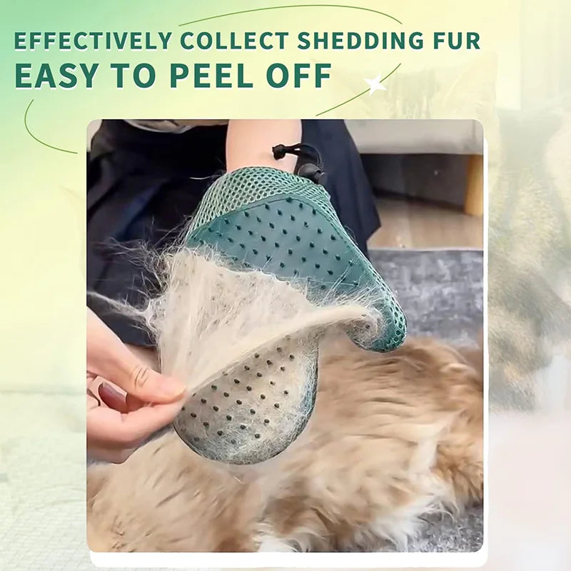 Hand-Washable Double-Sided Grooming Glove for Cats & Dogs